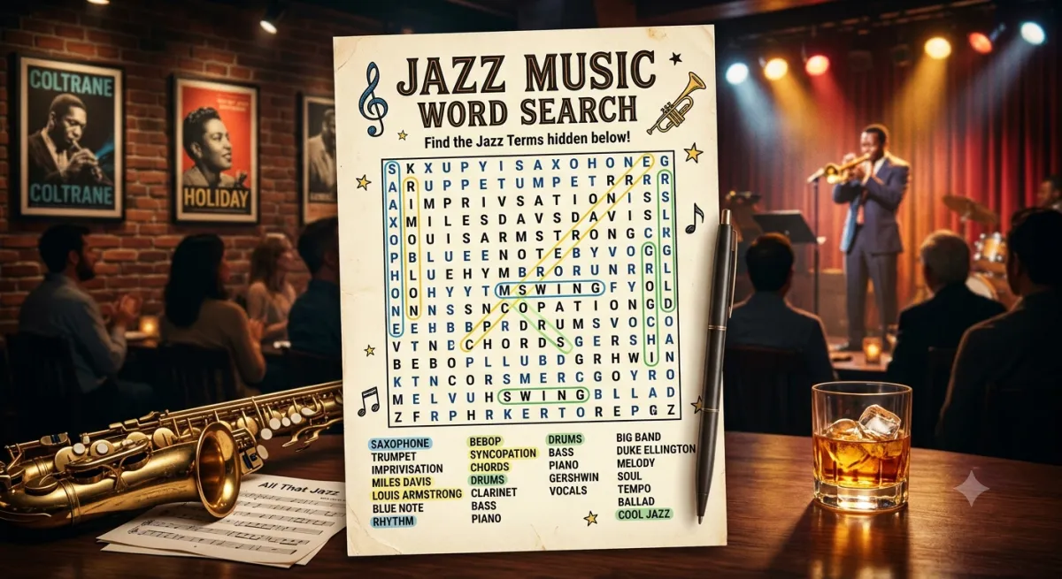 Jazz Music Word Search: Improvising Your Way Through Vocabulary