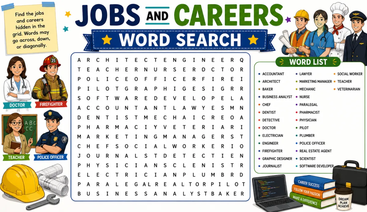 Jobs and Careers Word Search — Profession Vocabulary Guide (2026)