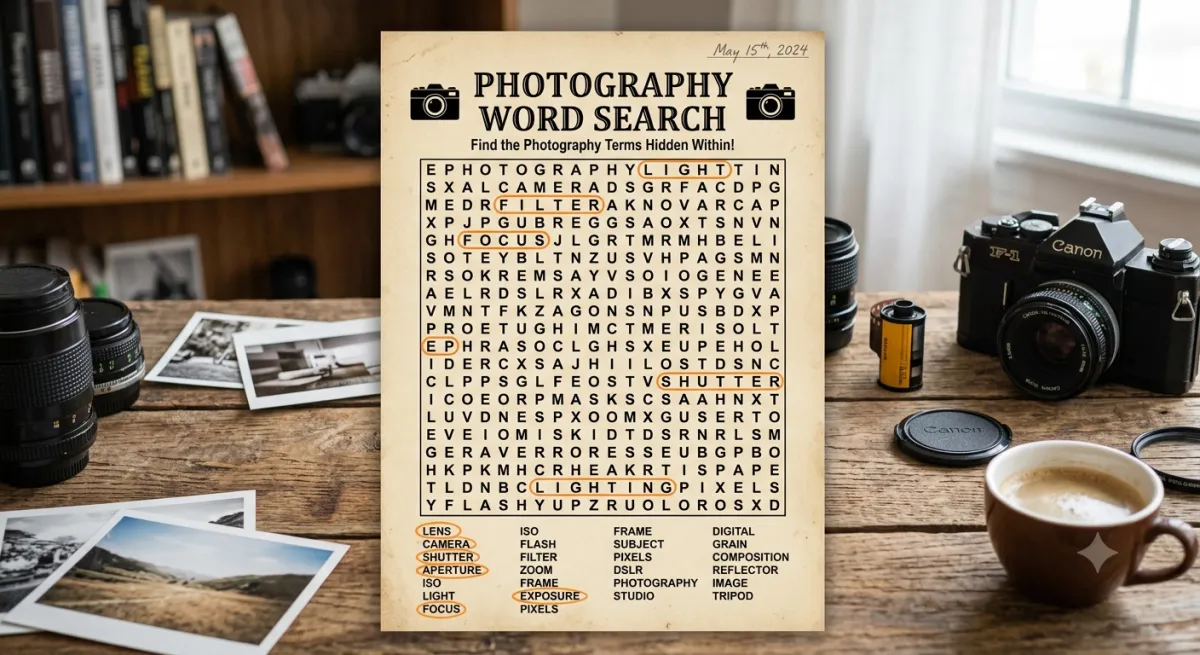 Photography Word Search: Capturing the Language of the Camera