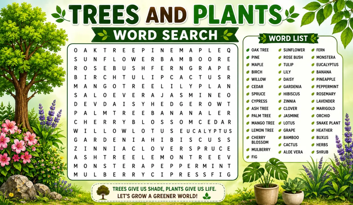 Trees and Plants Word Search: Botany Vocabulary Guide (2026)