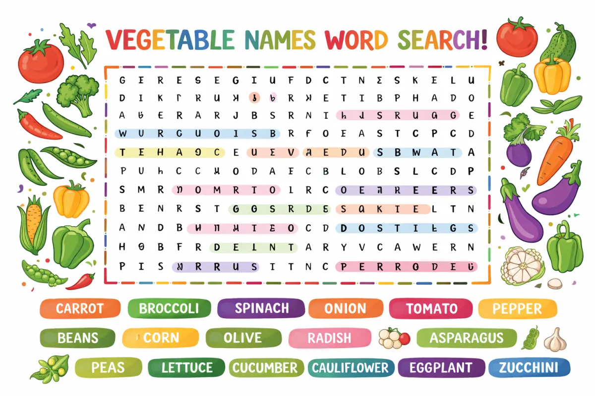The Ultimate Guide to Learning Vegetable Names Word Search