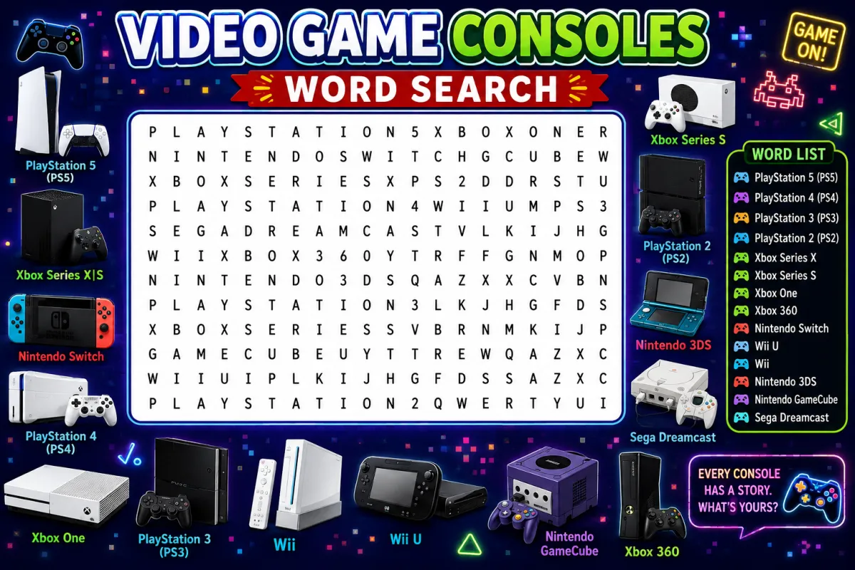 Video Games Word Search — Gaming Terms and Titles Explained (2026)