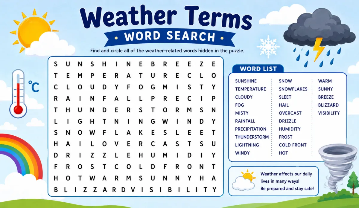 Weather Terms Word Search: Understanding the Language of the Sky (2026)