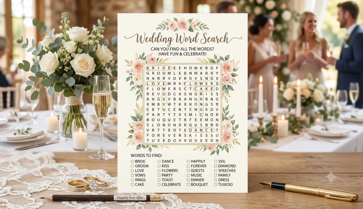 Wedding Word Search: A Charming Activity for Celebrating Love