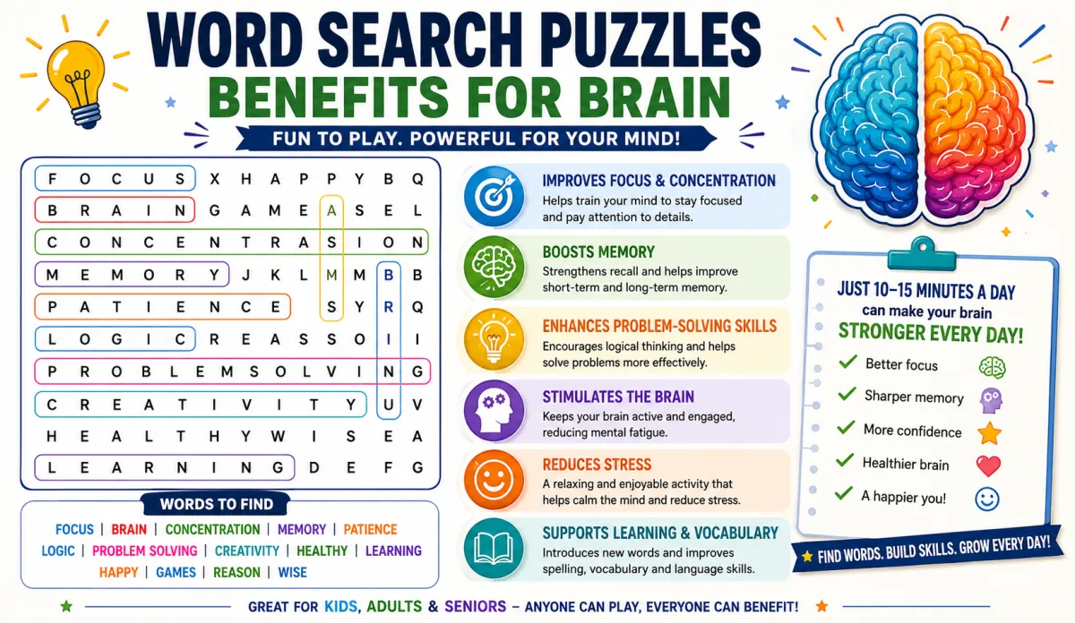 Word Search Puzzles Benefits for Brain — Science-Backed Guide (2026)