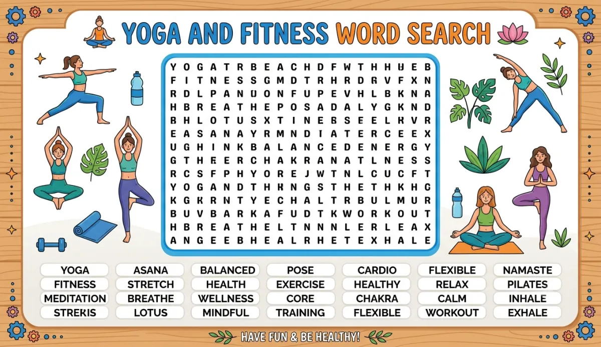 Yoga and Fitness Word Search: A Refreshing Way to Learn Wellness Vocabulary