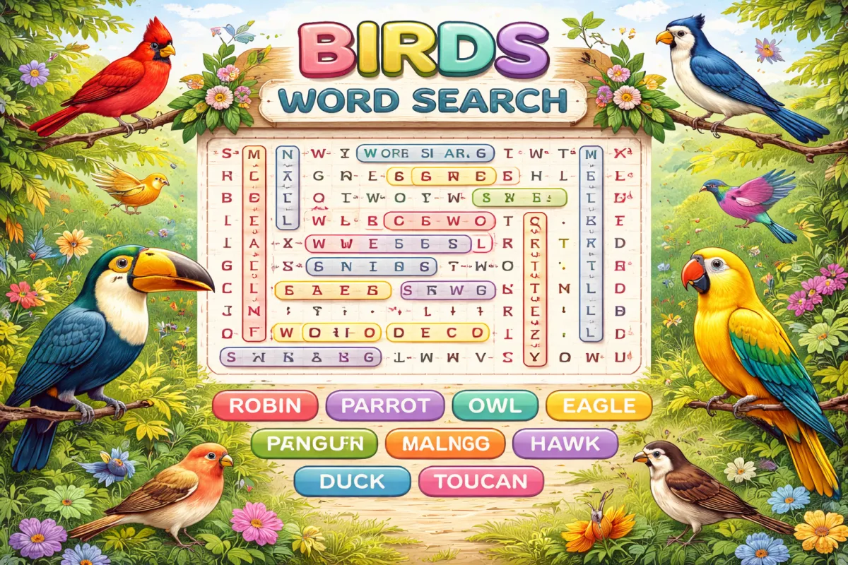 Birds Word Search Word Search Puzzle