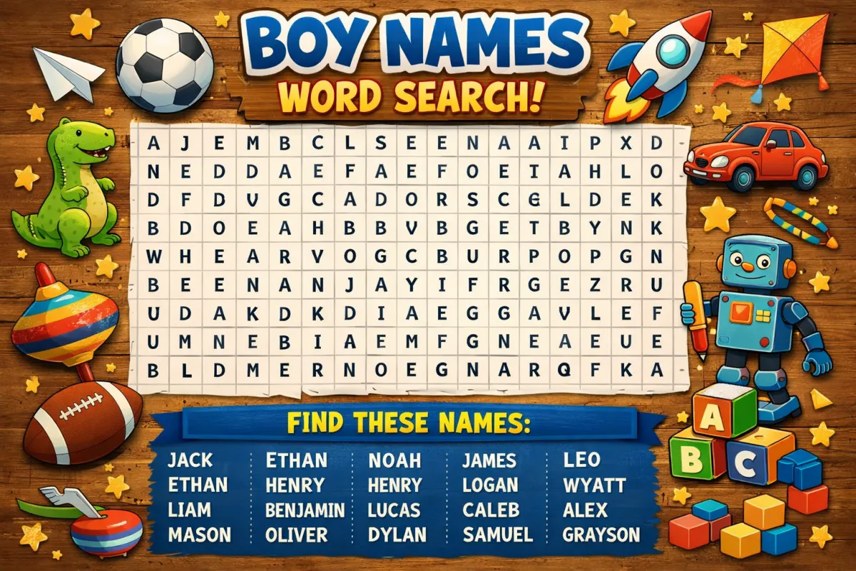 Boys Names Word Search