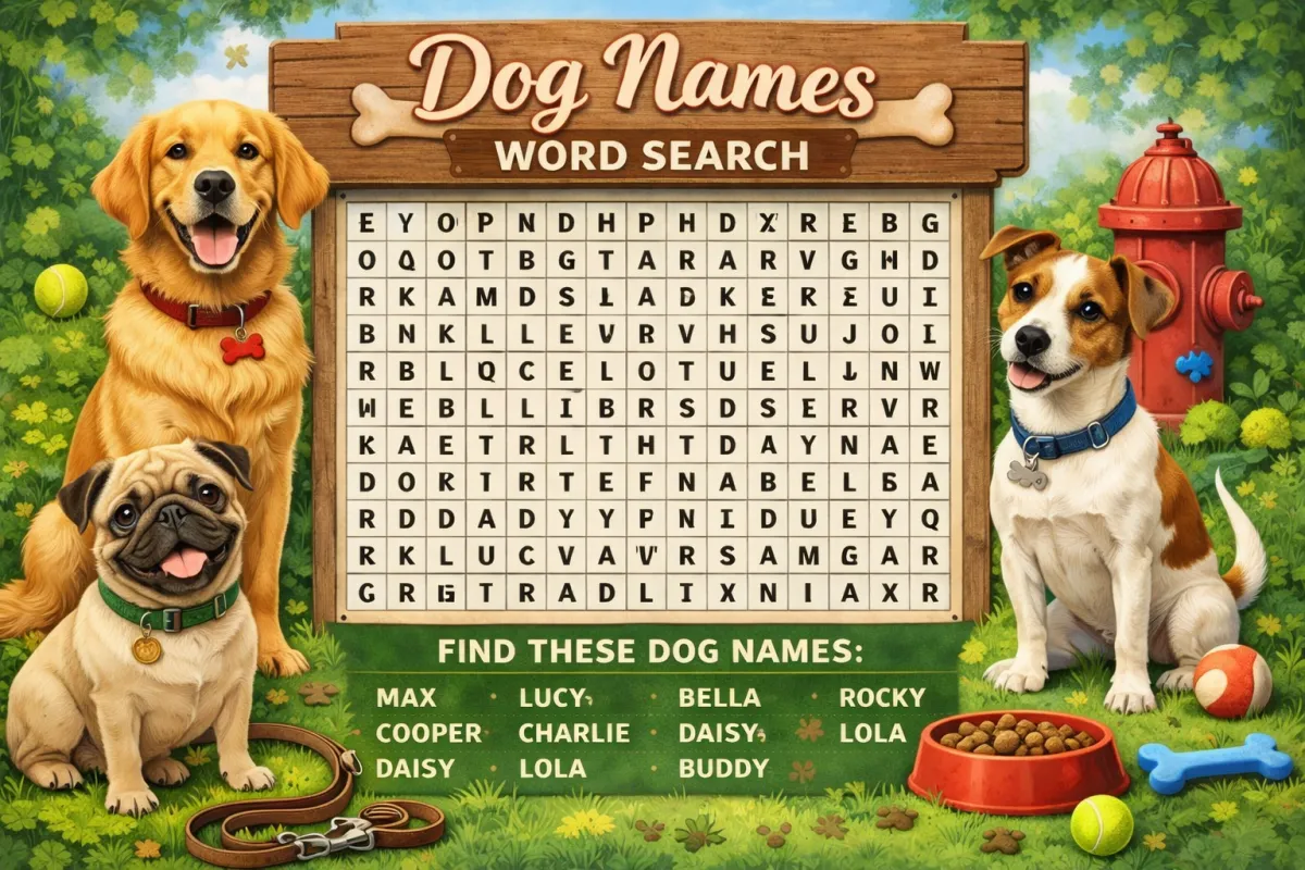 Dog Names Word Search