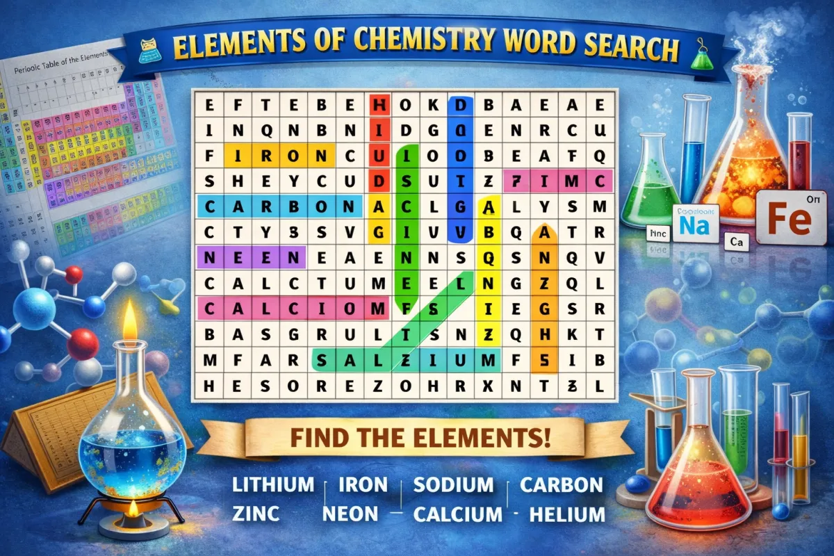 Elements of Chemistry Word Search Puzzle