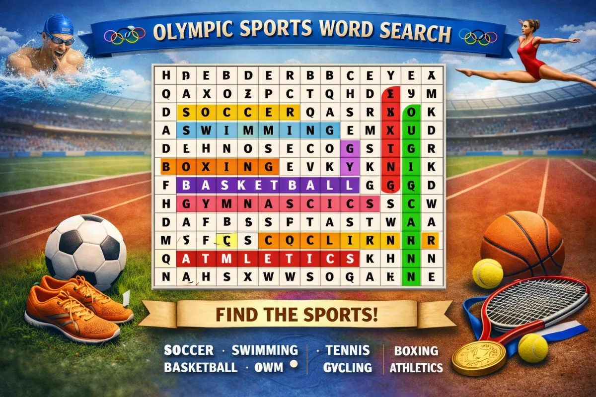 Olympic Sports Word Search Word Search Puzzle